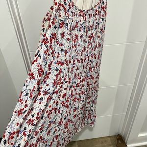 Red white blue floral babydoll sundress